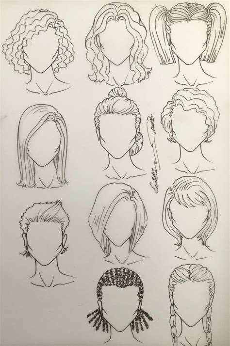 easy female hair drawing|feminine hair drawing.